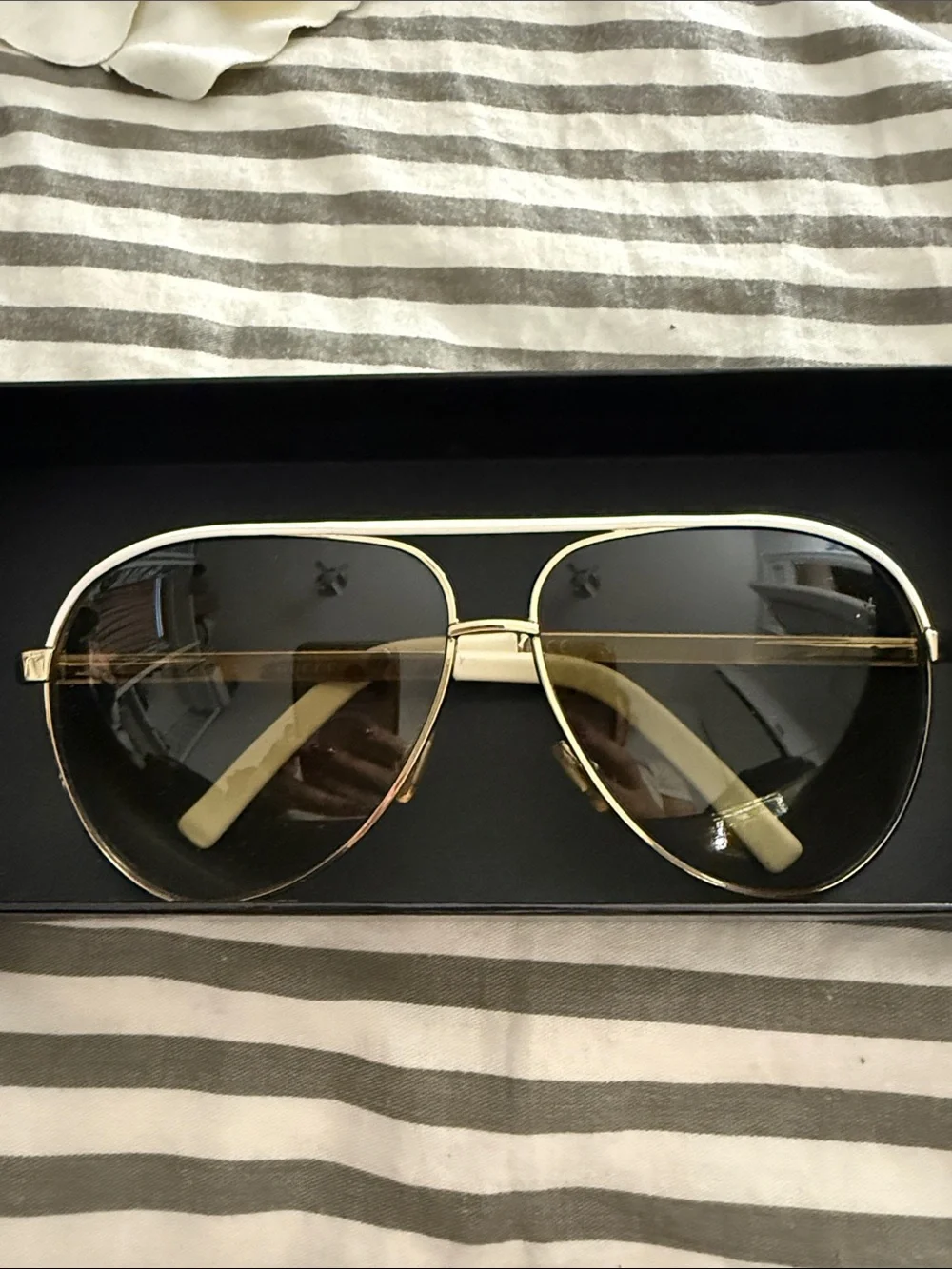 Gucci white&gold Aviator Sunglasses💛